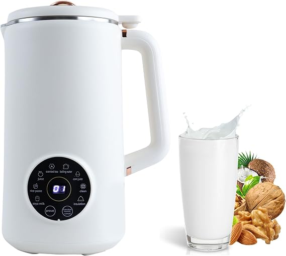 Nut Milk Maker Machine, 20 Oz Automatic Nut Milk Maker, Oat Milk Maker, Soy Milk Maker with Delay Start/Keep Warm/Self-Cleaning/Free Filtering (C)