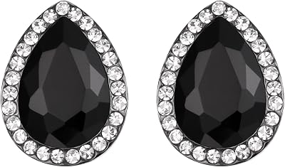 EVER FAITH Womens Austrian Crystal Wedding Teardrop Stud Earrings