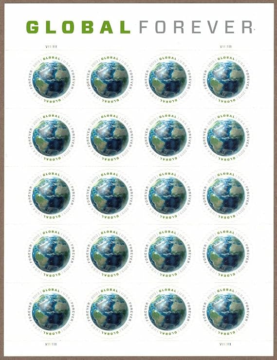 United States Postal Service Global Forever Sheet 20 - Earth Stamps Scott 4740