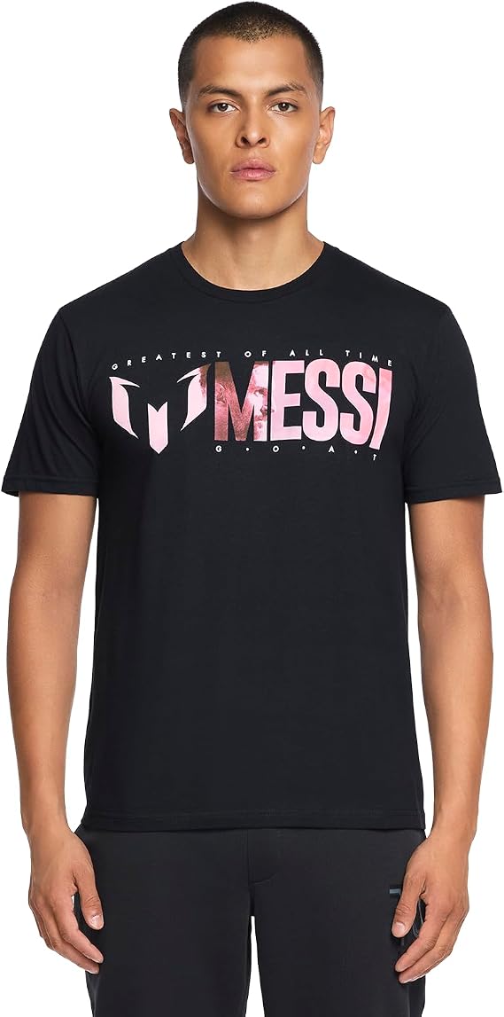 Messi Men's Goat Tee, Lifestyle Short Sleeve T-Shirt, Standard Fit with Graphic