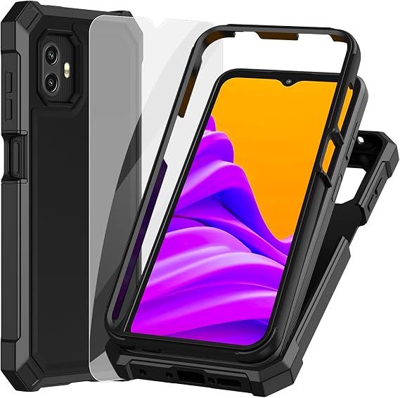 Ailiber for Samsung Galaxy XCover 6 Pro Case, Screen Protector-Black
