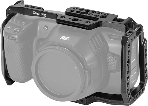 [New Version] SMALLRIG BMPCC 4K & 6K Cage for Blackmagic Design Pocket Cinema Camera 4K & 6K w/Cold Shoe, NATO Rail 2203