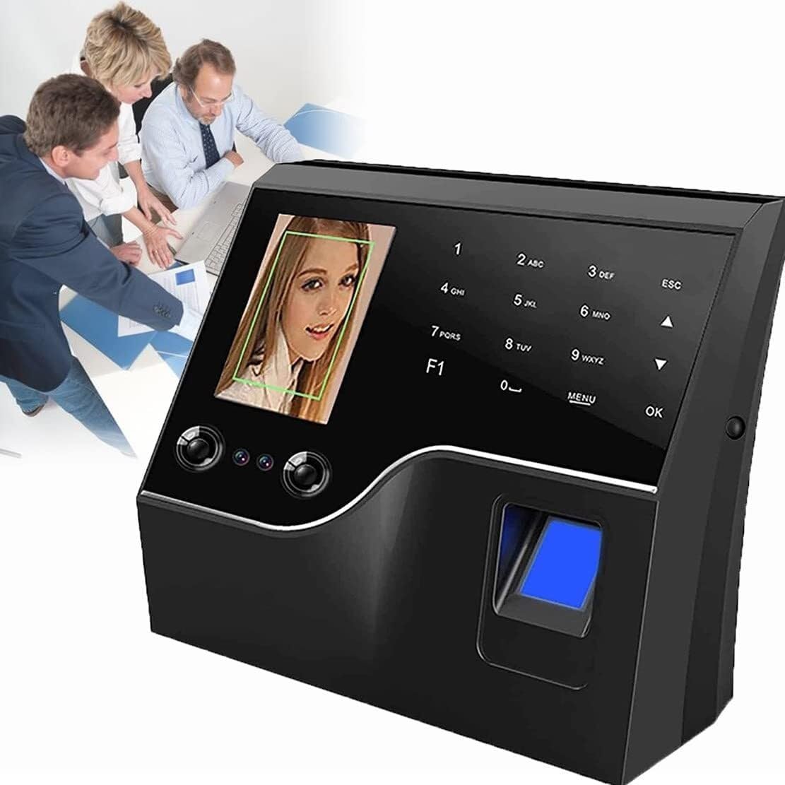 Fingerprint Attendance Machine 2.8 inch Display TCPIP Face Recognition Time Clock Recorder, Employee Office Fingerprint USB Clocking in Machine