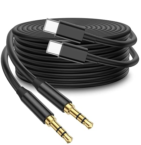 Apple USB-C to 3.5mm Aux Cable, MFi Certified Car Stereo Audio Cord for iPhone 15/16, iPad Pro, MacBook Air/Pro, Samsung Galaxy S25/ S24 (Black)