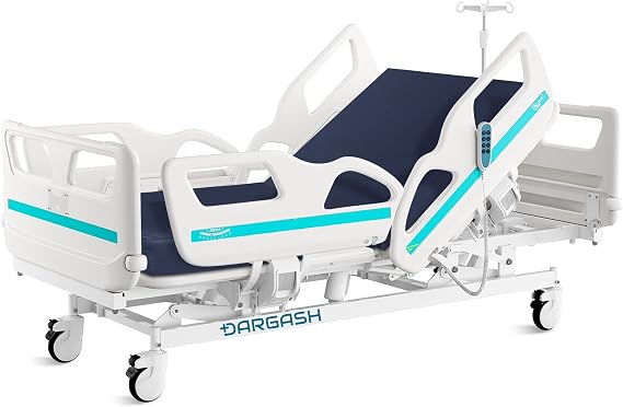 Hospital Bed Electric ICU Bed for Home and Hospital use (with Mattress & IV Pole)