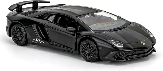 TGRCM-CZ 1/36 Scale Lamborghini Aventador LP770-4 Casting Car Model, Zinc Alloy Toy Car for Kids, Pull Back Vehicles Toy Car for Toddlers Kids Boys Girls Gift (Black)