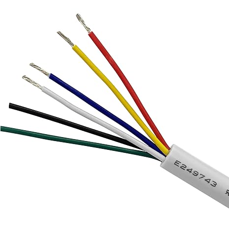 UHPPOTE UL2464 22AWG Gauge 6 Conductor Bare Copper Unshield Wire (50ft)