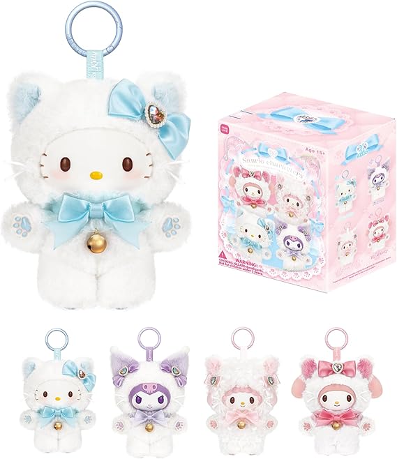 Sanrio Blind Box Hello Kitty Kuromi My Melody Sweet Piano Style Shining Meow Group Series Cute Vinyl Plush Relaxing Collectible Mystery Toy for Home Decor Birthday Gifts, Random One Figure