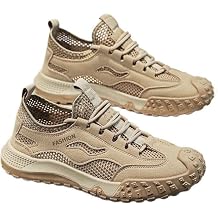 Men's Breathable Mesh Casual Shoes Non-Slip Wear-Resistant Comfortable Lace-up Fitness Sports Walking Shoes