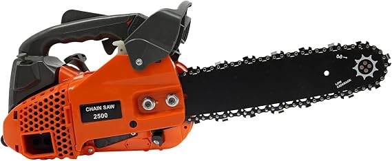 12-Inch 25.4CC 2-Stroke Gas Chainsaw, Lightweight Top Handle, High-Performance Wood Cutting Tool for Tree Pruning and Garden Maintenance