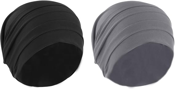 PURFUN 2 Pcs Muslim Inner Hijab Caps Women Girls Stretchy Breathable Full Cover Undercap Tube Bonnet Under Scarf Hats Beanie