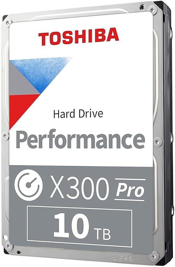 Toshiba X300 10TB Performance & Gaming 3.5-Inch Internal Hard Drive - CMR SATA 6 GB/s 7200 RPM 256 MB Cache - HDWR11AXZSTA
