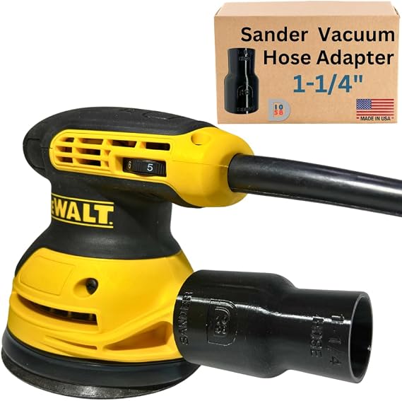 Sander Vacuum Adapter for DeWalt or Craftsman Sanders - Shop Vac Attachment for Dust Collection (1-1/4") by 1058Designs
