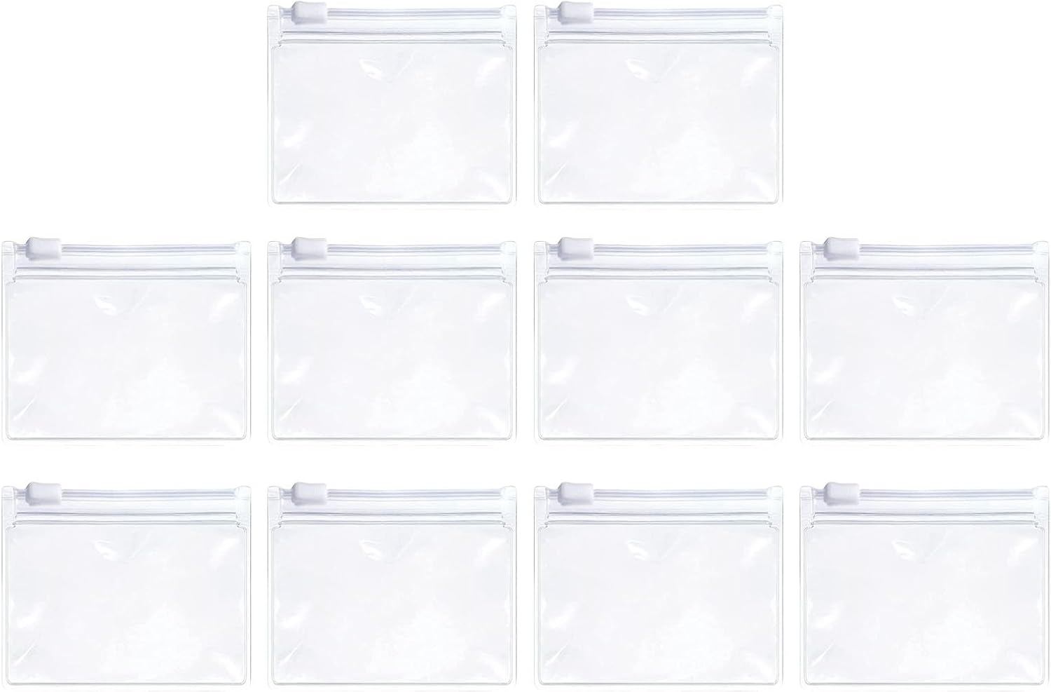 Pack of 10 portable zipper pouches for pills and pills. Travel friendly transparent bags for easy identification of travel friendly pill cases