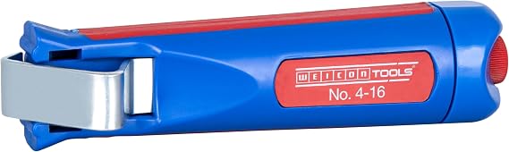 WEICON Cable Stripper No. 4-16 | Multi Stripping Knife | adjustable cutting depth | for all common round cables | Working range 4-16 mm