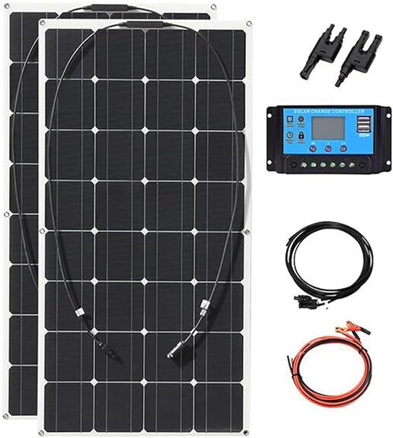 CHRISK 500W Solar Panel Kit,12V Polycrystalline USB Power Outdoor Rechargeable Solar Cell Solar Generator for Home