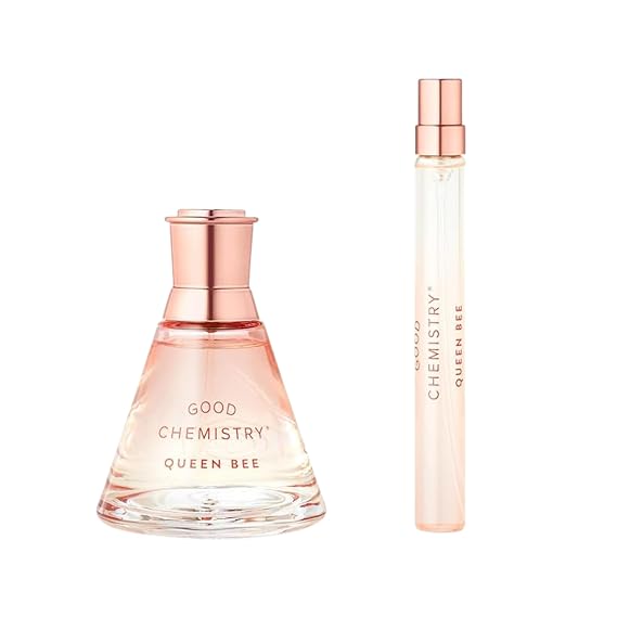 Good Chemistry Queen Bee EDP Duo Bundle Eau de Parfum & Travel Spray Bold, Radiant Fragrance with Black Currant, Peony & Amber Clean, Vegan, Gift Set