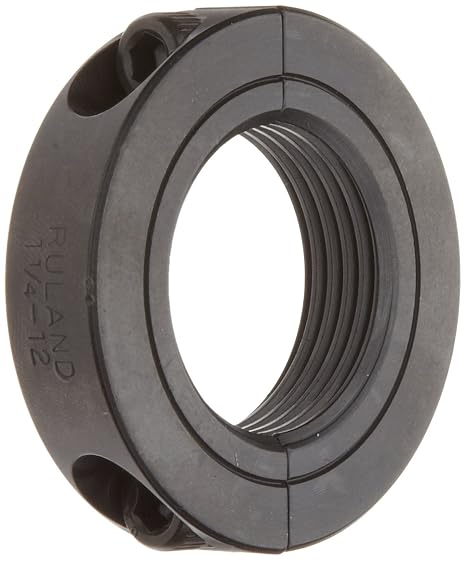 Ruland TSP-12-16-F Two-Piece Clamping Shaft Collar, Threaded, Black Oxide Steel, .750"-16 Bore, 1 1/2" OD, 1/2" Width (Pack of 2)