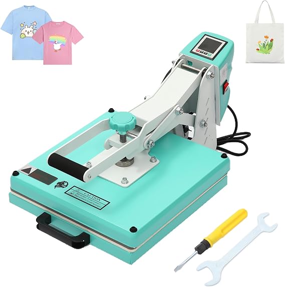 Garvee 15x15 in Heat Press Machine for T-Shirts, Digital Sublimation Printer with Fast Heating & High Pressure, Large Operating Panel for Clothes, Canvas, Bags, Pillows