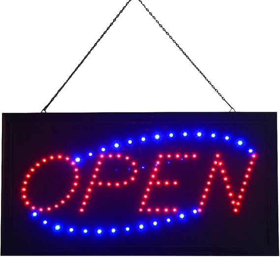 LED Open Sign 48x25cm Flashing Window Door Sign for Shop Business