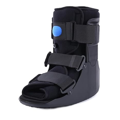 Inflatable Walking Boot Air Cam Walker Fracture Boot Orthopaedic boot for Sprained Ankle Short Air Walker Brace for Broken Foot Achilles Tendon Injury Black (Medium)