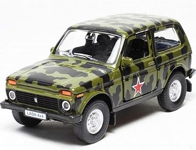 1:36 Scale Diecast Metal Model Car Lada 4x4 Niva Off-Road Vehicle Russian Army Die-cast Toy Cars