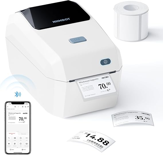 NIIMBOT Label Maker for Sticker Labels, K3 Label Printer Can Print Width 3.15 Inch Label Paper for Small Business and Home Office, Compatible with PC, 7 Android&3 iOS (White)