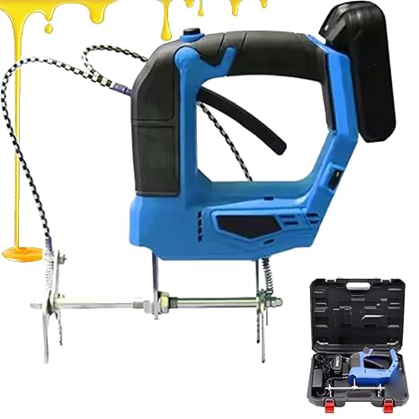 Electric Bee Shaker 150w 2700r/Min - Portable Bee Frame Remover Tool with Heat Dissipation Holes,20V Rechargeable Shaking Machine for Hive Frames Includes Charger Storage Box(Blue)