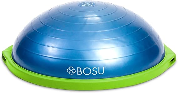 Bosu Balance Ball Exercise Trainer, Home Gym Equipment w/Guided Workouts & Pump, 26" Inflatable Fitness Platform for Strength Training, Standing, Balancing, and Core Workout