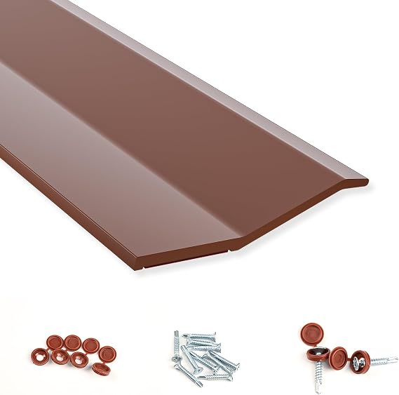 Elvone Garage Door Seal Top and Sides with Nails, 36 FT, Brown | Garage door insulation weather stripping, universal fit, includes nails and lids, TPE weatherproofing trim for garage doors