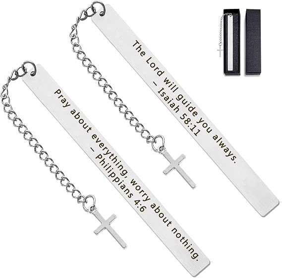 Christian Bookmarks for Women Baptism Gifts for Girl, Bible Christian Gifts for Women Book Lovers First Communion Gifts for Girls, Back to School Coming of Age Graduation Gift