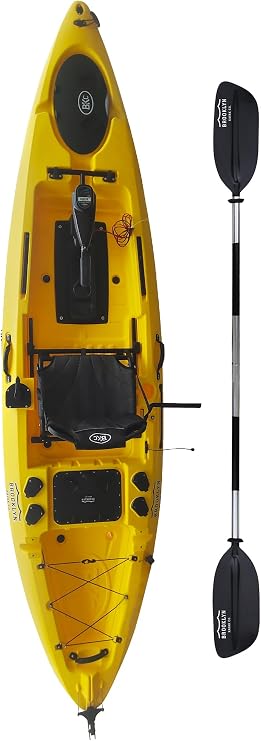 Upgraded Brooklyn 12.0 Pro Pedal Drive Propeller Kayak by BKC, 12 ft Hands-Free Single Fishing Kayak, Rudder Steering, 70 lb Hull, Watertight Storage & Adjustable Seat