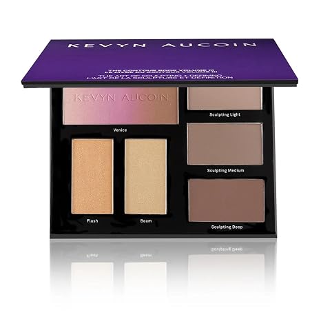 Kevyn Aucoin Sculpt and Define Contour Book: All-in-one makeup artist palette compact. Defines facial features. Eyes, cheekbone, nose & jawline. Highlighters to glow. All skin tones & shapes.