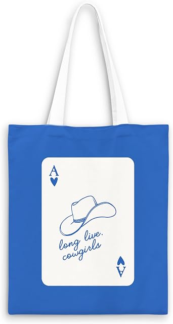 Trendy Blue Tote Bag, Long Live Cowgirl Canvas Tote Bag, Western Canvas Tote Bag Aesthetic, Preppy Trendy Gifts for Women, Coquette Stuff, Reusable Grocery Bags Shopping Bags