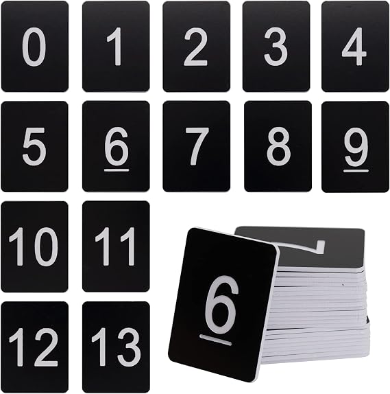 Rectangle Plastic Numbered Tags Number Disc Number Token (0-50, Black)
