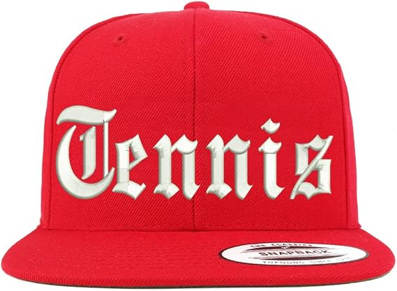 Trendy Apparel Shop Old English Tennis Embroidered Flatbill Snapback