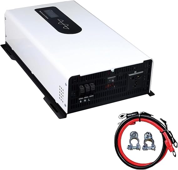 5000W-10000W Pure Sine Wave Inverter, Hybrid Solar Inverter DC12V-48V to AC 110V-220V, with LCD Screen for RV, Outdoor, Home Energy Storage 12V5000W