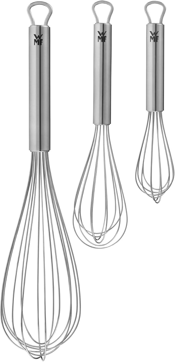 WMF Profi Plus Whisk Set of 3, Stainless Steel 18/10, Teardrop Shaped, Dishwasher Safe, 30cm