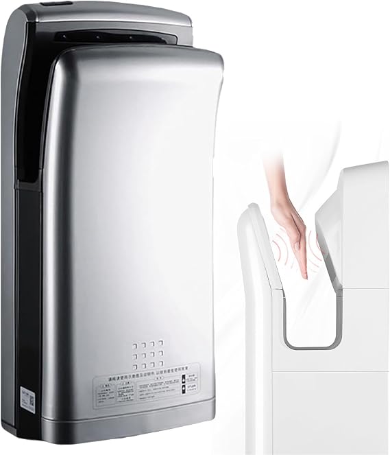 Automatic Hand Dryer, Electric Wall Mounted Hand Dryer, Commercial Hand Dryer, 5 Seconds to Dry, Automatic Sensor for Bathroom,Silver