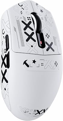 ATTACK SHARK G3 Wireless Gaming Mouse,Tri-Mode 2.4GUSB-CBluetooth Ergonomic Mouse Gaming,PAW3311 Sensor,25,000 DPI,59g,5 Programmable Buttons,500mAh Battery Rechargeable MouseWhite&Sticker