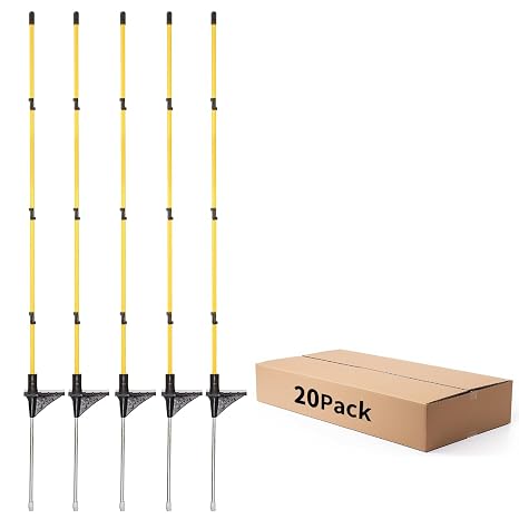 20-Pack 46" Fiberglass Step-in Electric Fence Posts