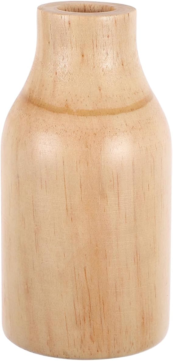 HOMSFOU Rustic Pine Wood Flower Vase 6.29 inch Wooden Vase for Dried Flowers Wood Floral Arrangement Pot for Dining Table Bookshelf Desktop Farmhouse Home Decor