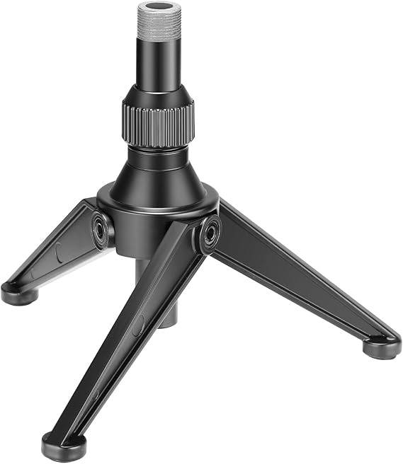 Neewer Foldable Iron Mini Desktop Microphone Tripod Stand, Adjustable Height 4.9-7.5 inches/12.5-19 centimeters for Lectures, Podcasts, Online Chat, Meeting, Screencasts and More (NW-050)