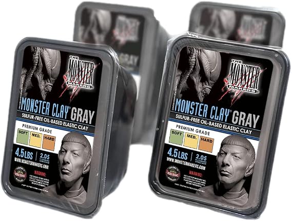 Monster Clay Premium Grade Modeling Clay (Gray - Soft - 18lb case)