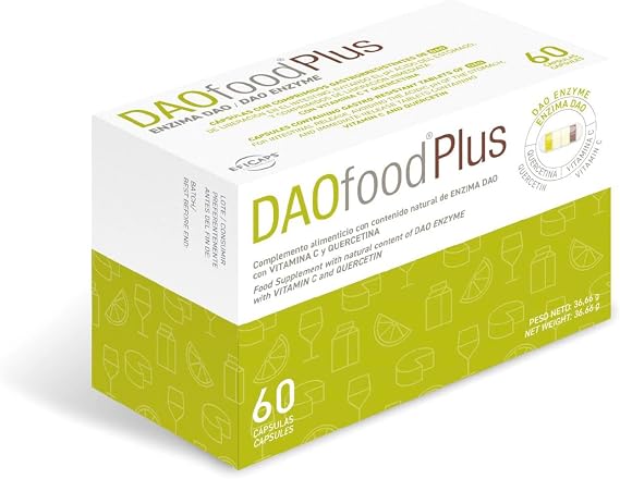 DR Healthcare - DAOfood Plus - DAO Enzyme - Quercetin and Vitamin C - Contributes to the Balance of Dietary Histamine - 60 Capsules with Gastro-Resistant DAO Mini-Tablets