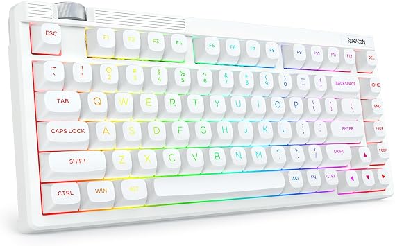 Redragon Wireless Mechanical Keyboard Creamy, Custom 75% Design, White