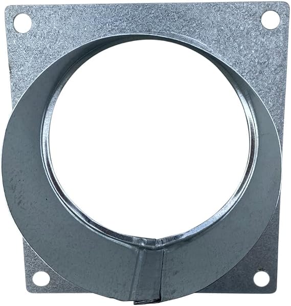 Dryer Vent Wall Plate Duct Connector Flange by Vent Works - Metal Fitting Connects 4 inch Round Ducting Flex Hose or Rigid Pipe