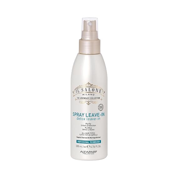 Il Salone Milano Detox Leave In Conditioner Spray for All Hair Types - Scalp Buildup Remover, Moisturizing Hair Detangler with Charcoal (6.76 oz / 200 ml)