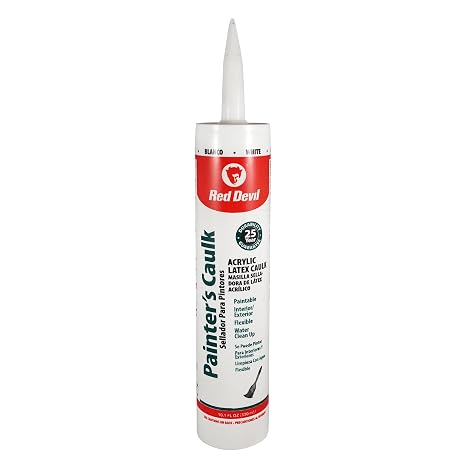 Red Devil 0746 Painters Caulk, 10.1 oz, Paintable Acrylic Latex Caulk for Interior and Exterior Use, Water Cleanup, Ready to Paint in 2 Hours