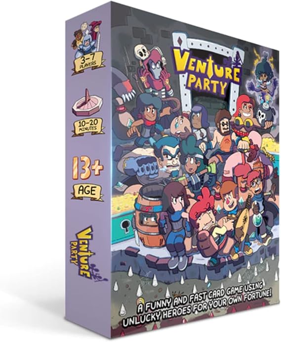 Golden Bell Studios Venture Party: A Fast & Funny Card Game for Unlucky Heroes, Blue